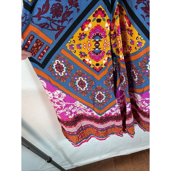 Free People Maritzah Jumpsuit Size 2 wide leg cropped BOHO Moroccan colorful - Picture 4 of 13